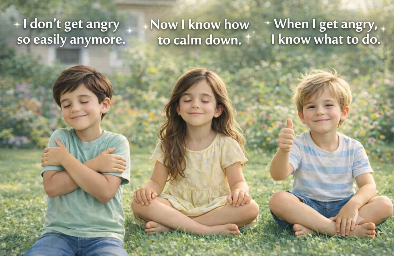 Happy, calm child after using the bundle